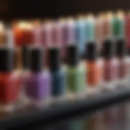 Colorful array of nail polish bottles showcasing various shades