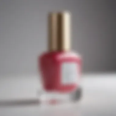 Close-up of a nail polish bottle with eco-friendly label