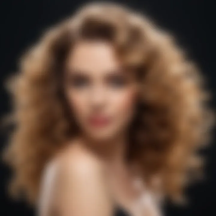 Close-up of perfectly styled curls achieved with a curling hot brush