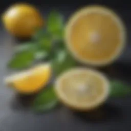 Refreshing mint leaves and lemon slices