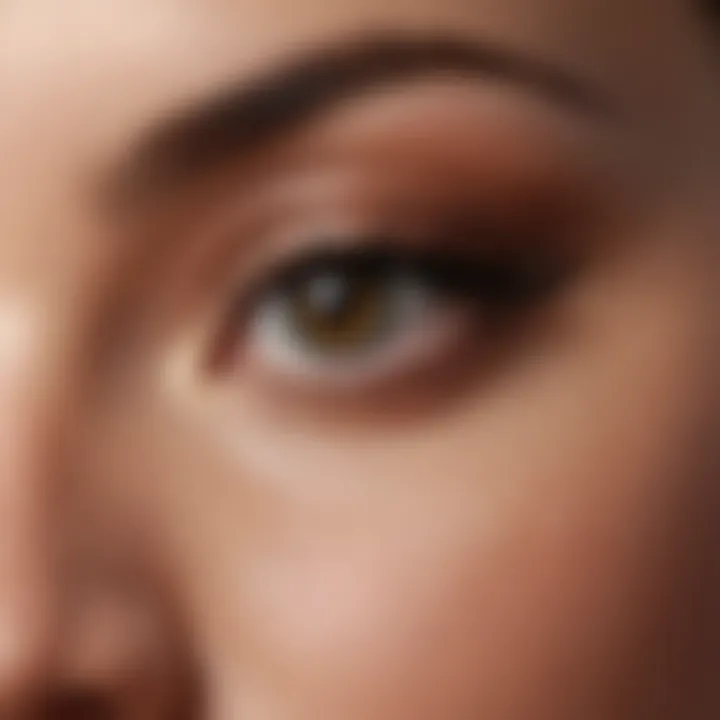 Close-up of flawless liquid eyeliner application