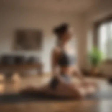 Yoga practitioner in serene home setting