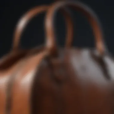 Luxurious leather tote bag with intricate stitching