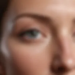 Close-up of a smooth forehead showing subtle wrinkles