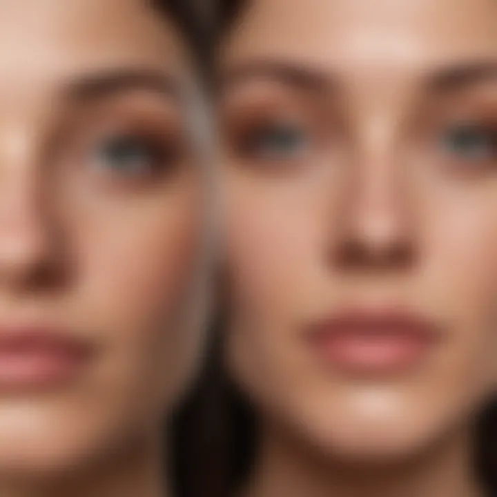 Before and after results showcasing the effectiveness of a discoloration cream.