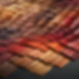Close-up of vibrant demi-permanent hair color swatches