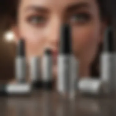 Comparing Top Mascara Primer Products Different mascara primer products displayed on a vanity.
