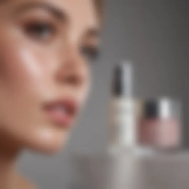 Close-up of BHA and AHA skincare products