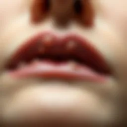 Illustration of comedones on skin surface