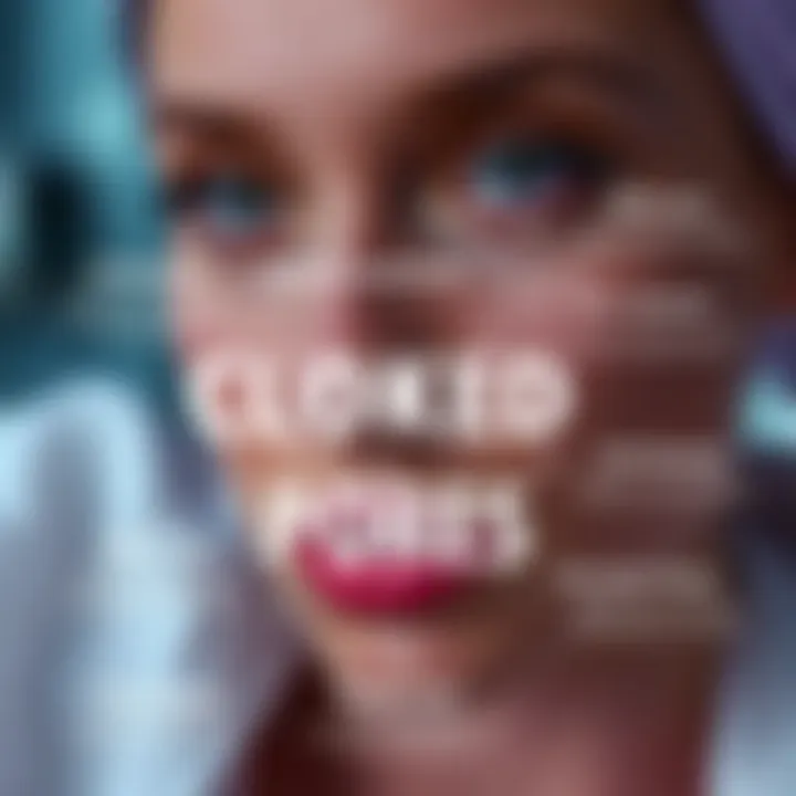 Infographic showing skincare treatments for clogged pores