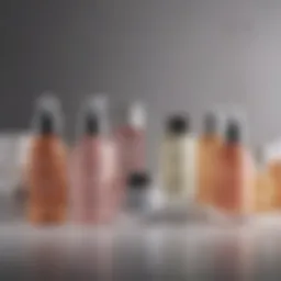 An array of skincare products displayed artistically