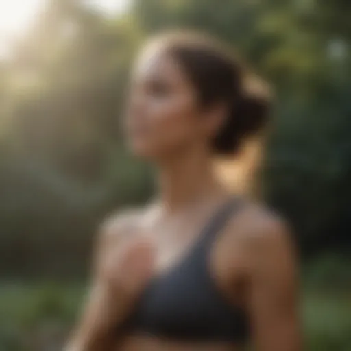 Yoga practitioner in a serene outdoor setting