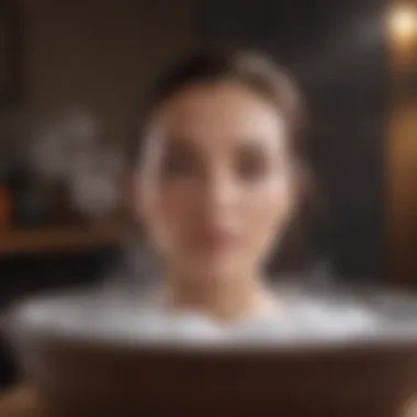 Aromatic steam rising from a bowl of hot water