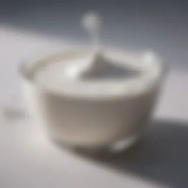 The Creamy Essence of Yogurt A close-up of yogurt illustrating its creamy texture and natural ingredients.
