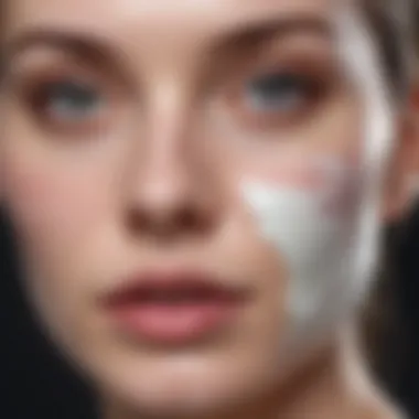 Soothing Application of Yogurt on Skin A serene representation of yogurt applied to skin, symbolizing its soothing properties.